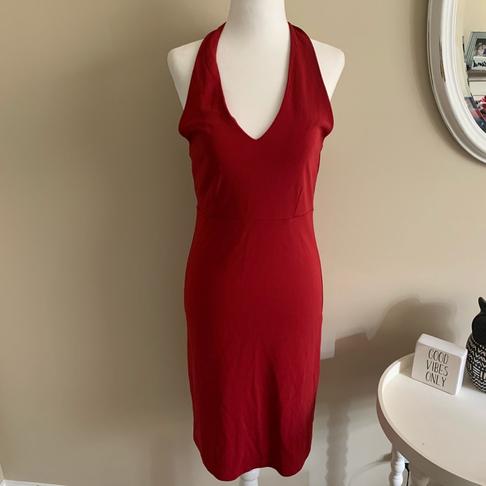 🦉/ GAP Red Halter Dress Sz S